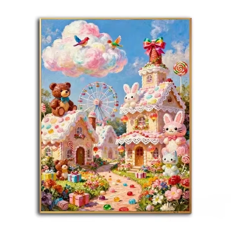 Resin Art Work - Lukisan Berlian Bertema Kastil yang Menenangkan,