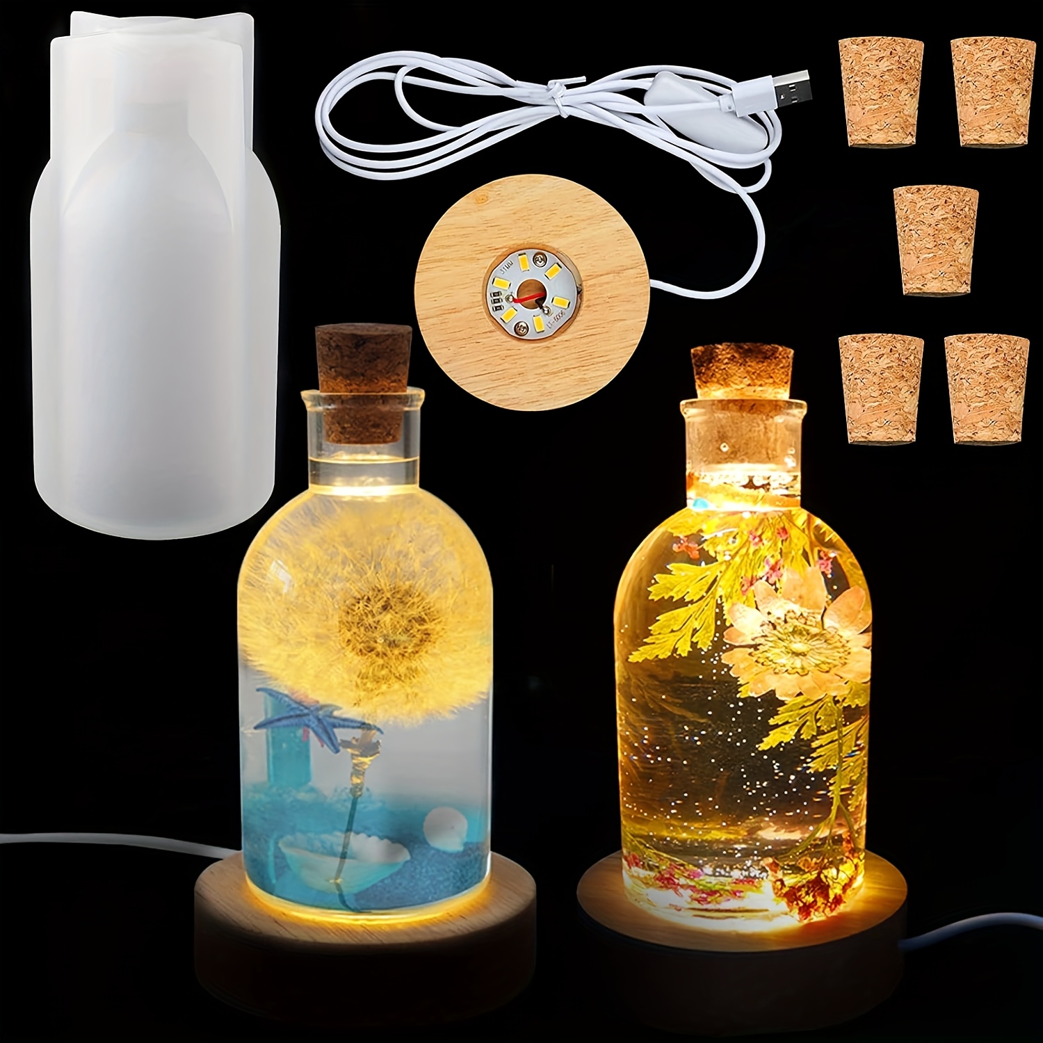Resin Art Equipment - Set Cetakan Resin Lampu Botol Drift,