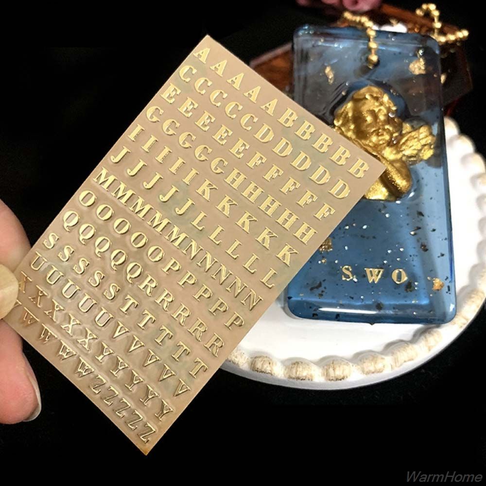 Resin Art Alphabet - Stiker dekorasi Epoxy Resin pengisi huruf
