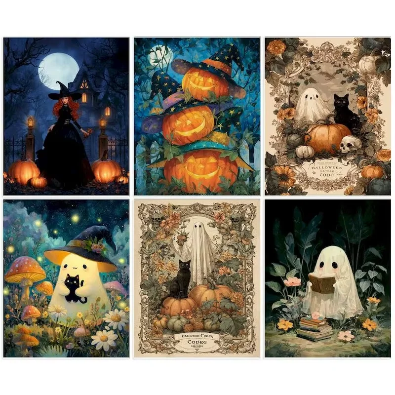 Resin Art Work - Lukisan Berlian Bertema Halloween, Karya Seni