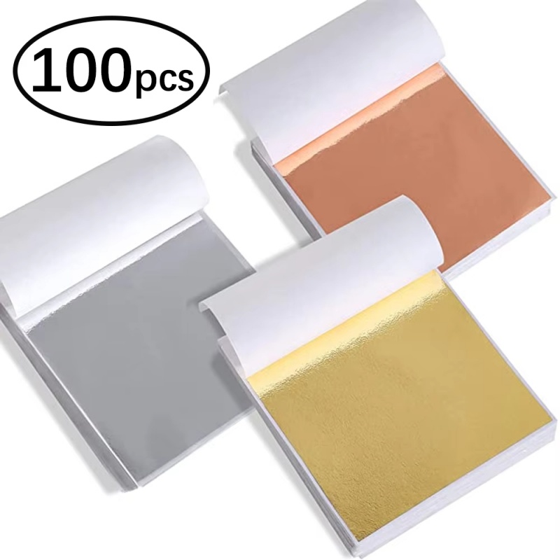 Resin Art Wedding Gift - 100pcs Kertas Foil Imitasi Emas Perak