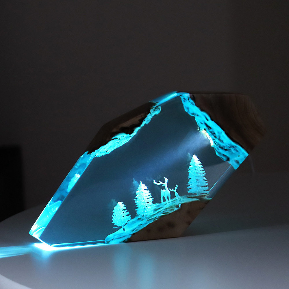 Resin Art Baby - Ornamen Meja Peri Hutan Rusa, Seni
