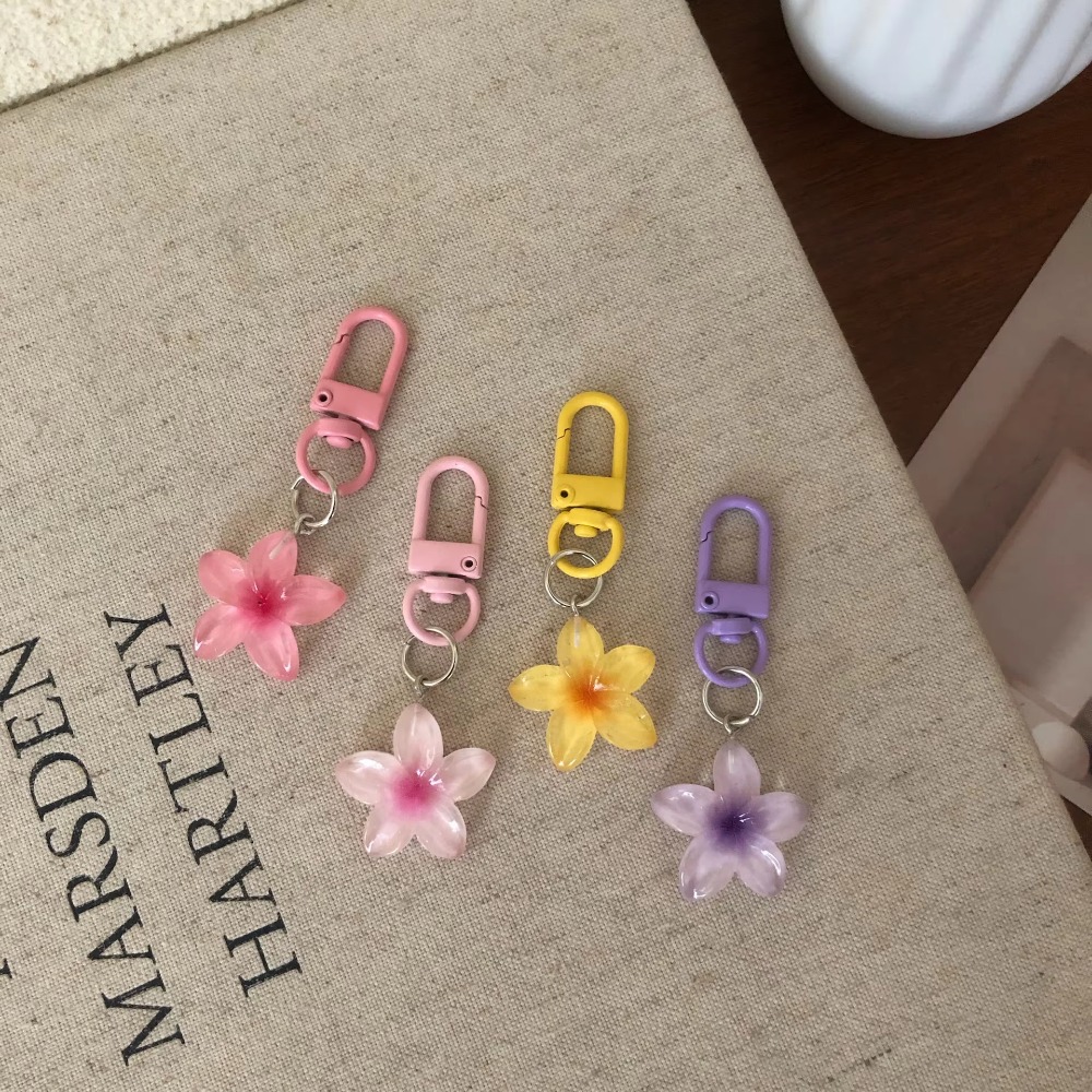 Resin Art Alphabet - Gantungan Kunci Bunga Lucu Berwarna-warni, Perhiasan