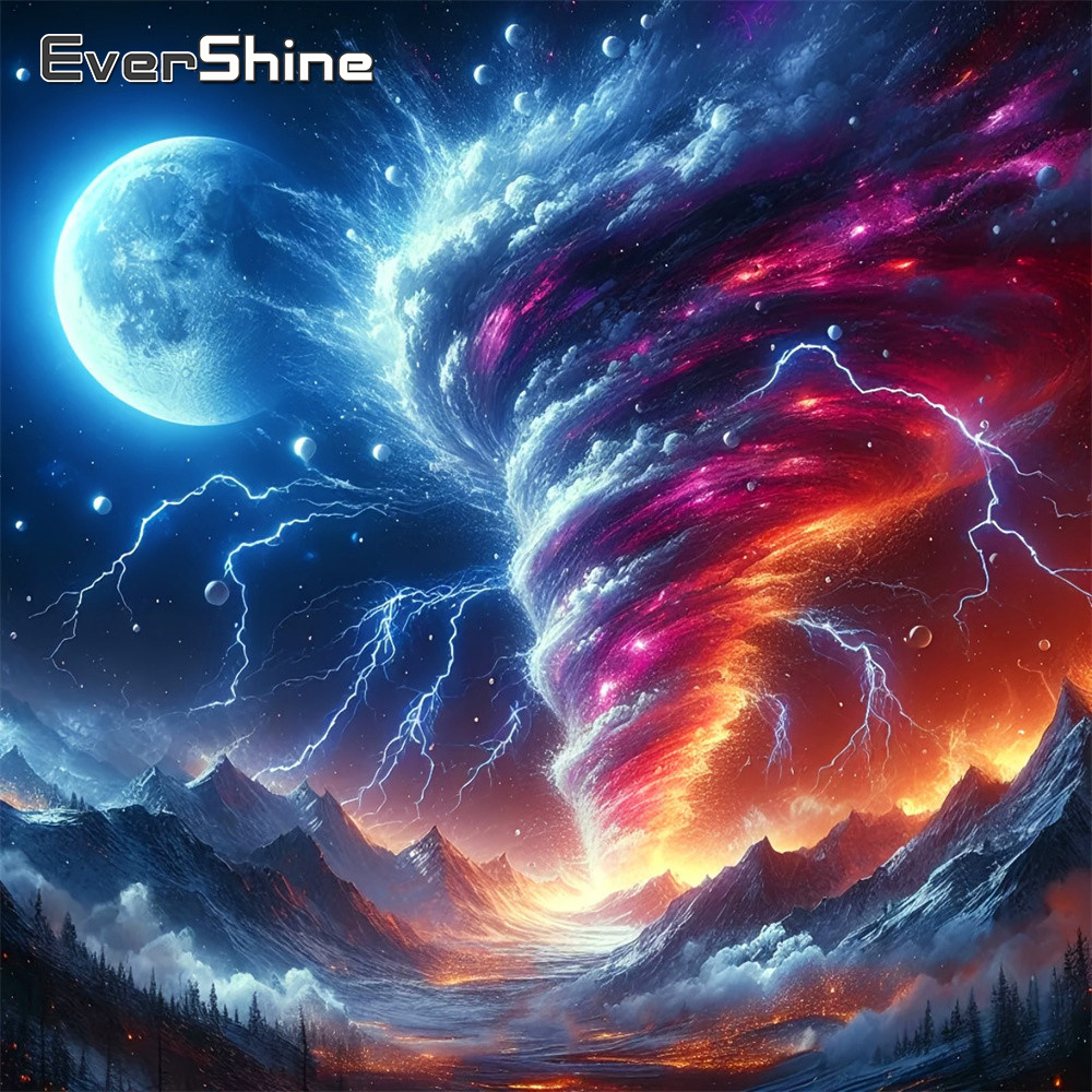 Resin Art Wallpaper - Lukisan Berlian Persegi Penuh Evershine Gambar