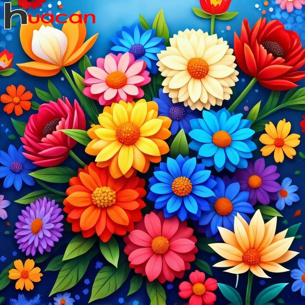 Resin Art Wallpaper - Kit Mosaik Seni Berlian Huacan Bunga