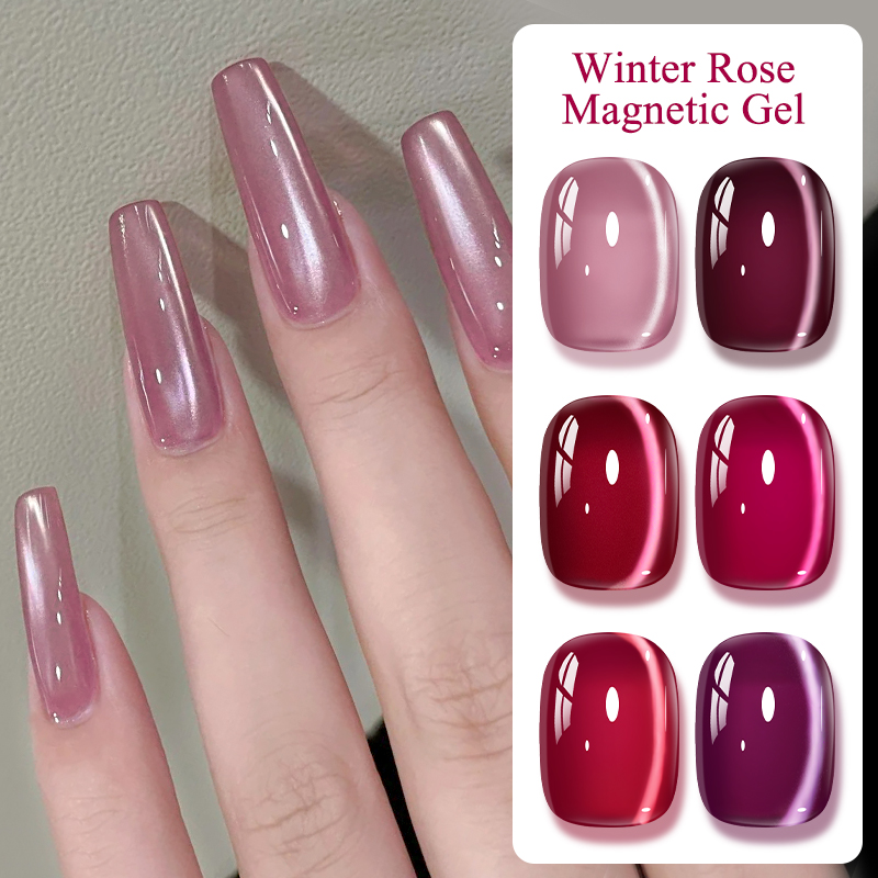 Cat kuku gel magnetik Pink Win - Resin Art Rose ulasan dan harga