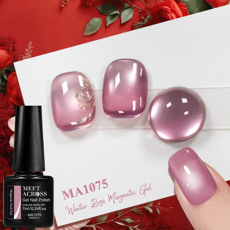 Cat kuku gel magnetik Pink Win - Resin Art Rose ulasan dan harga