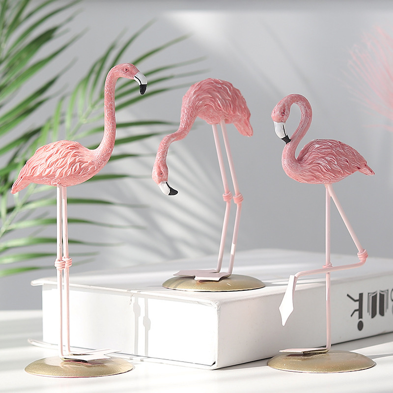 3 Buah Patung Flamingo Merah M - Resin Art Wedding Gift ulasan dan harga