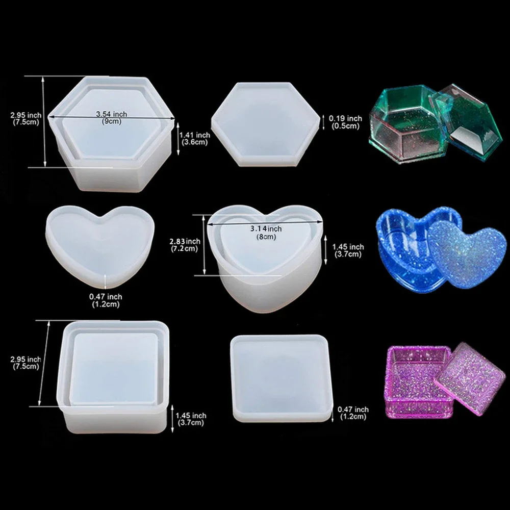 Kotak Perhiasan Bentuk Hati Ce - Resin Art Case ulasan dan harga