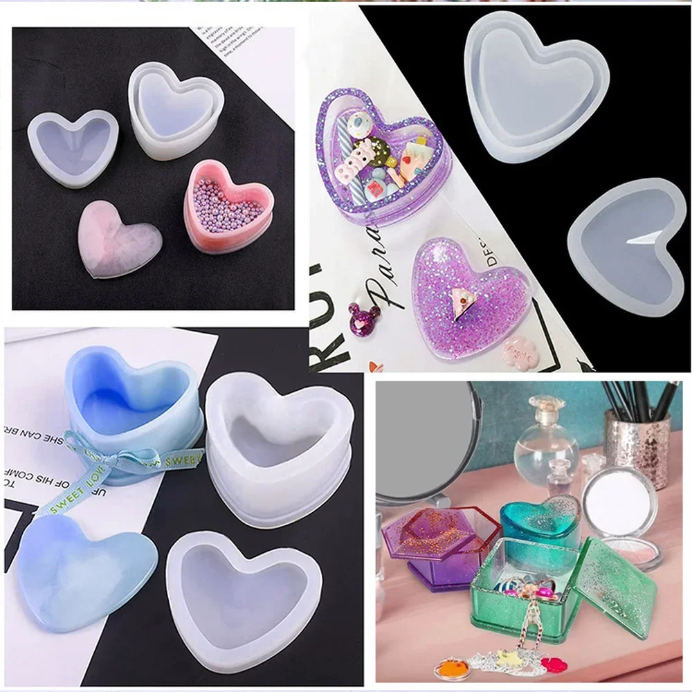Kotak Perhiasan Bentuk Hati Ce - Resin Art Case ulasan dan harga