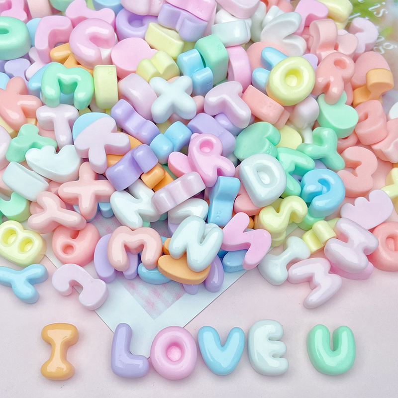 20Pcs Mini Huruf Campuran Akse - Resin Art Alphabet ulasan dan harga