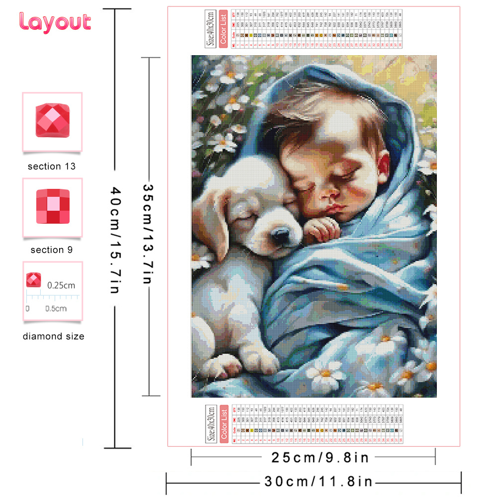 Huacan 5D Diy lukisan berlian  - Resin Art Baby ulasan dan harga