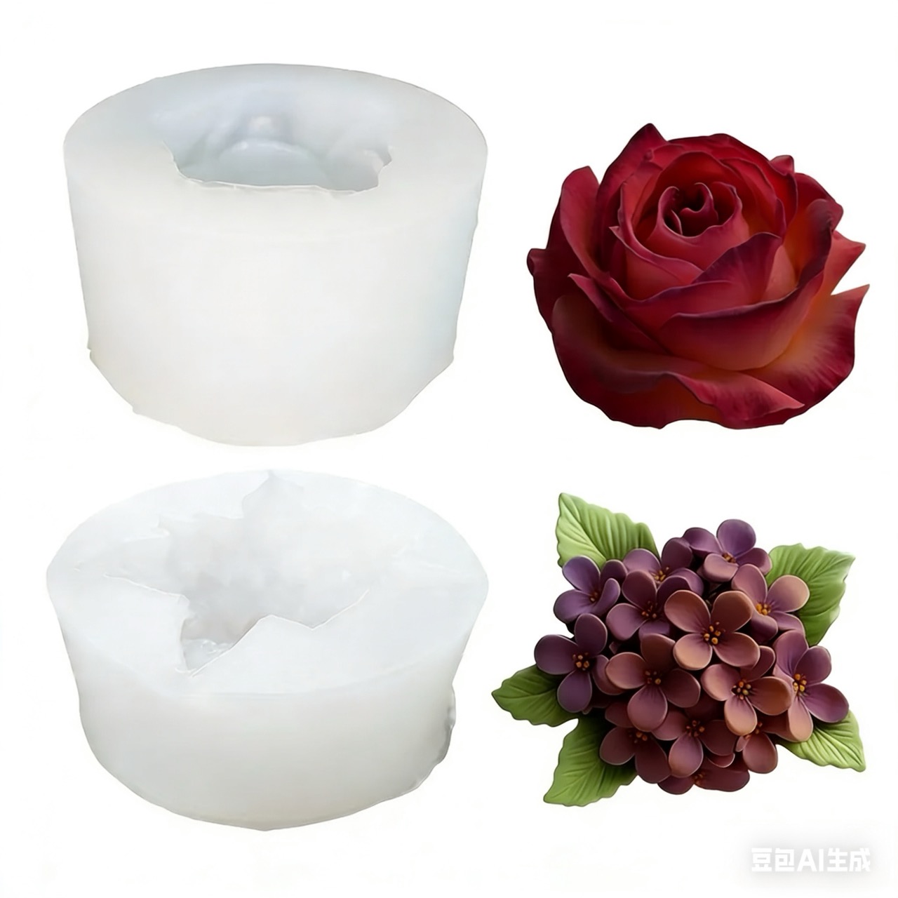 2 Buah Cetakan Silikon Bunga M - Resin Art Rose ulasan dan harga