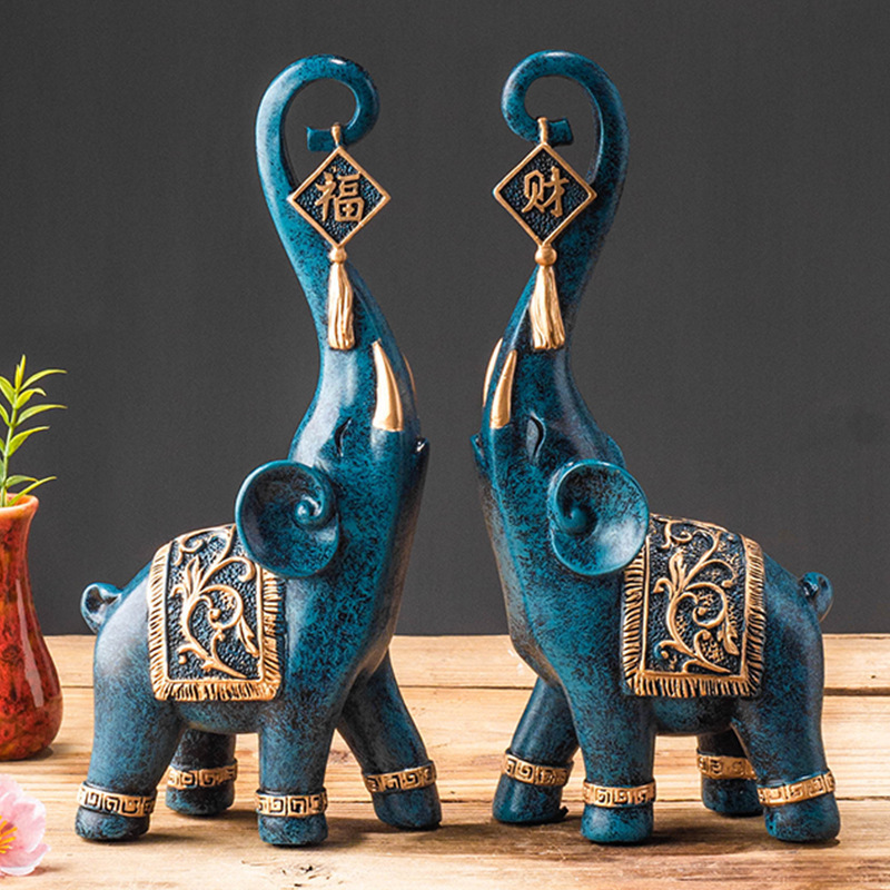 Satu Pasang Patung Gajah Tiong - Resin Art Wedding Gift ulasan dan harga