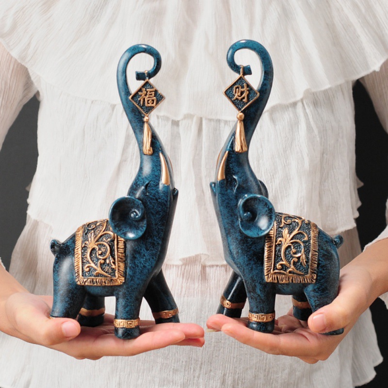 Satu Pasang Patung Gajah Tiong - Resin Art Wedding Gift ulasan dan harga