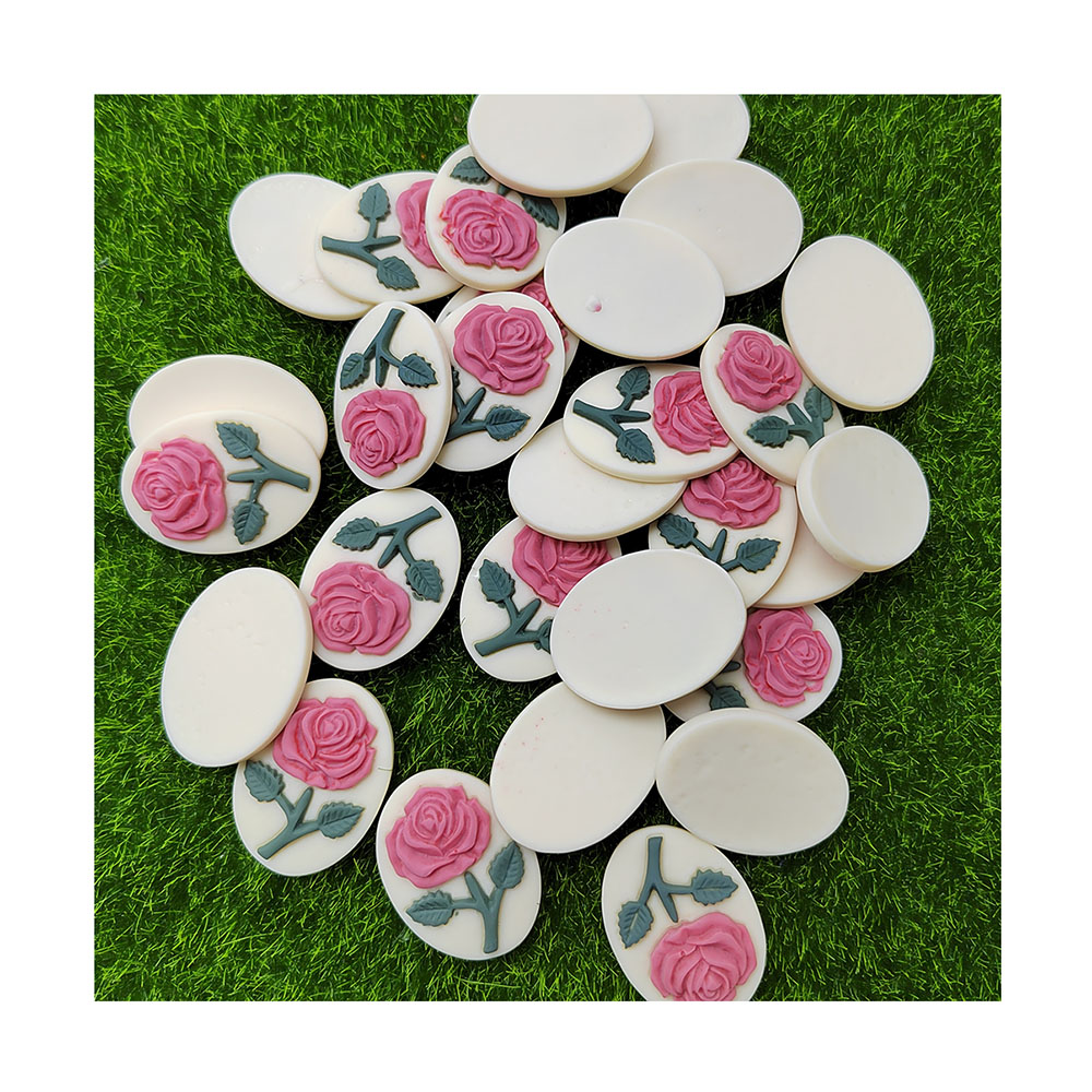 Bentuk Oval Resin Pipih Bunga  - Resin Art Alphabet ulasan dan harga