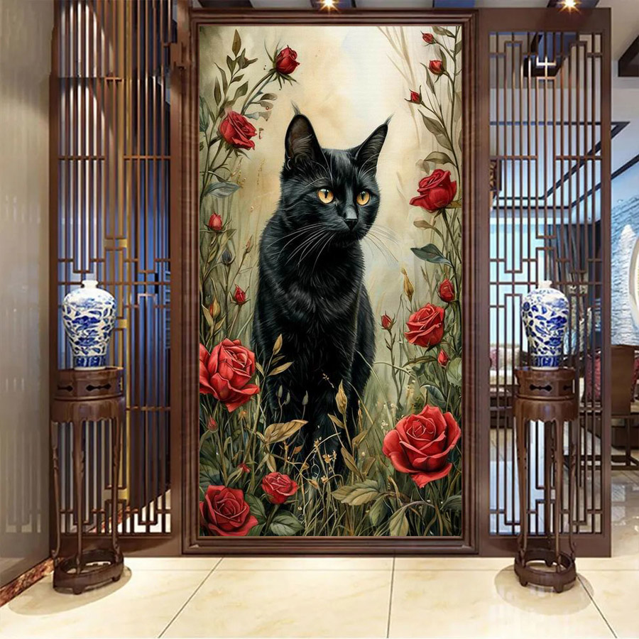 Lukisan Berlian DIY Kucing Mer - Resin Art Rose ulasan dan harga