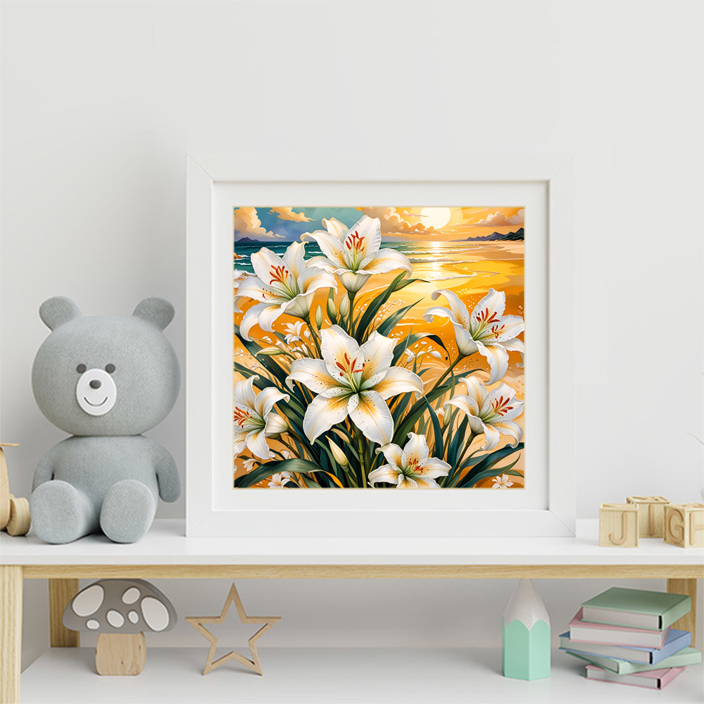 Lukisan Berlian Evershine Lily - Resin Art Wallpaper ulasan dan harga