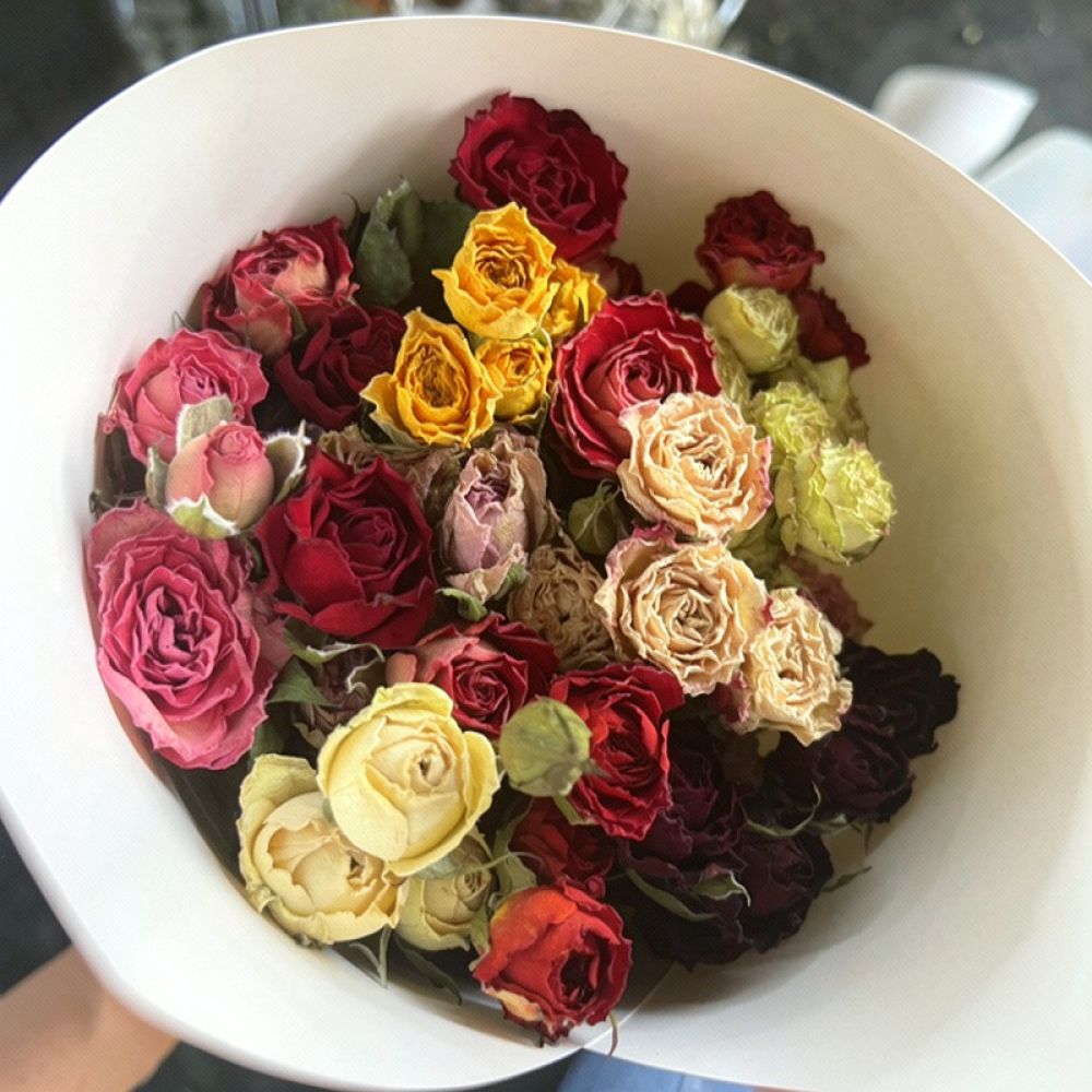 Buket Bunga Mawar Kering Alami - Resin Art Rose ulasan dan harga